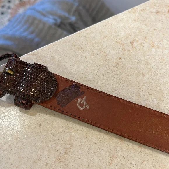 Vintage Ralph Lauren Women Genuine Lizard Brown Belt Sz 36 Made in Italy - Picture 10 of 10